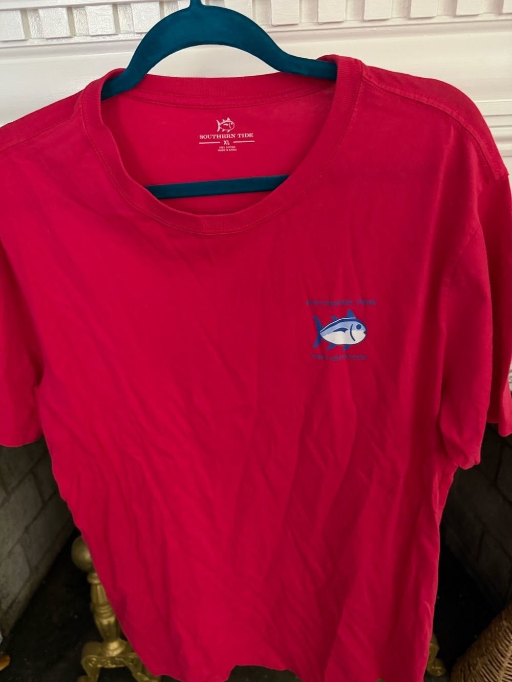 Southern Tide The Bluejack Fish Graphic T-Shirt Pink Short Sleeve Tee XL